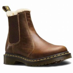 Dr. Martens Women's 2976 Leonore Faux Fur Lined Chelsea Boots, Brown